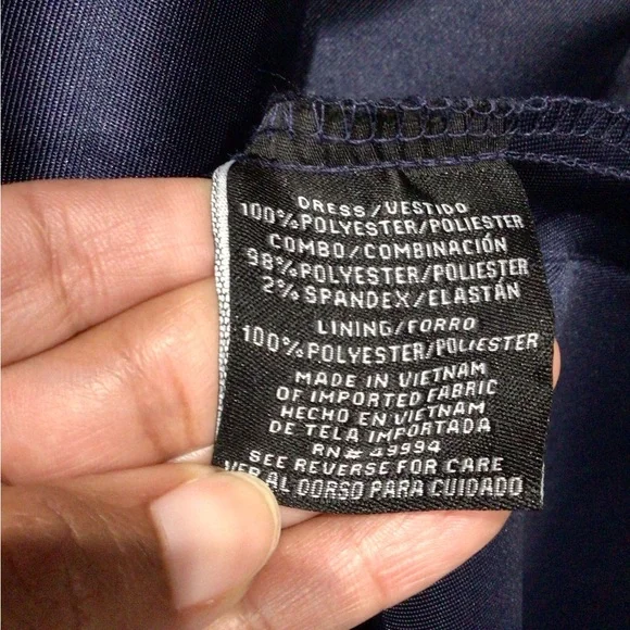 R&M Richards Blue Sequin Embellished Asymmetrical front design Midi Gown Size 12 - Picture 7 of 7